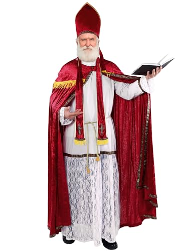 Ahititi Nikolaus Kostüm Herren Weihnachtsmann Bischof Kostüm Premium Set mit Zubehör Nikolauskostüm für Erwachsene Outfit für Weihnachten, Karneval & Fasching Ahititi Nikolaus Kostüm Herren Weihnachtsmann Bischof Kostüm Premium Set mit Zubehör Nikolauskostüm für Erwachsene Outfit für Weihnachten, Karneval & Fasching von Ahititi