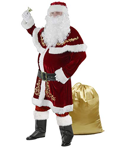 Ahititi Weihnachtsmann Kostüm für Männer 12 Stk Set Weihnachtsfeier Cosplay für Erwachsene Roter Deluxe Samt Weihnachtsmann-Anzug XL Ahititi Weihnachtsmann Kostüm für Männer 12 Stk Set Weihnachtsfeier Cosplay für Erwachsene Roter Deluxe Samt Weihnachtsmann-Anzug XL von Ahititi