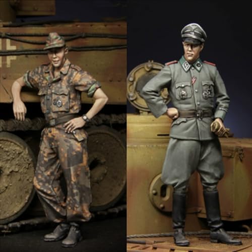 1/35 Resin Soldat Modellbausatz WW2 Deutscher Panzersoldat Resin Modellbausatz unlackiert & unmontiert (2-Personen, kein Panzer) (hg6N-8) von Ahowse