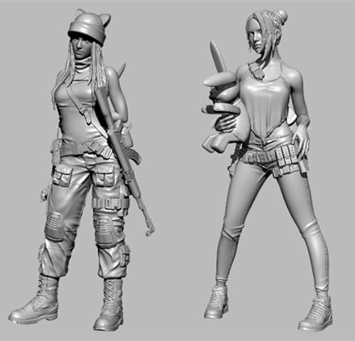 1/35 Sci-Fi Agent Woman Warrior Resin Model Kit Unbemalte und unmontierte Resinteile (2-Personen) // 8R4C-8 von Ahowse