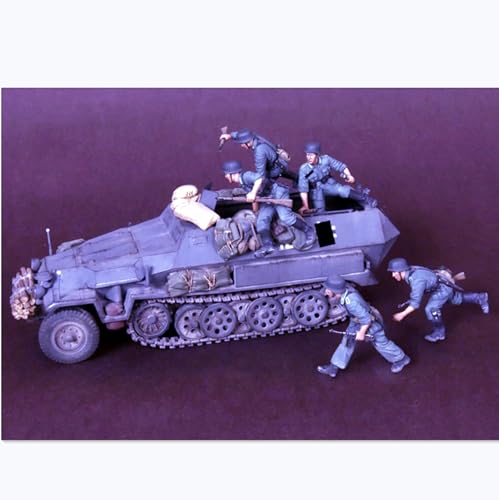 1/35 WW2 Deutscher Panzersoldat Resin Modellbausatz unbemalt und unmontiert Resin Modellteile (5 Mann, Keine Panzer) // 9c7E-5 von Ahowse