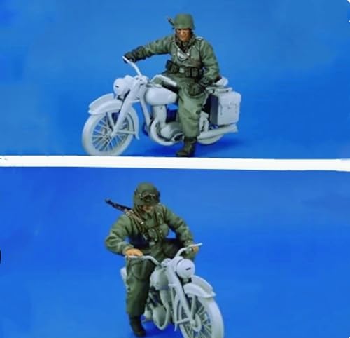 1/35 WWII German Motorcycle Driver Soldier Resin Soldier Model Kit Unbemaltes und unmontiertes Soldier Resin Model Kit (2 Figuren, kein Motorrad) // x1U7A8 von Ahowse