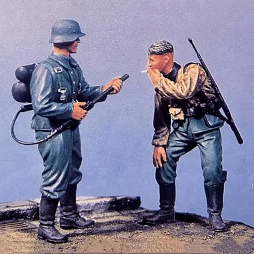 1/35 WWII German Soldier Resin Soldier Model Kit Unbemalt und unmontiert Soldier Resin Model Kit (2 Figuren) // x8U7A12 von Ahowse