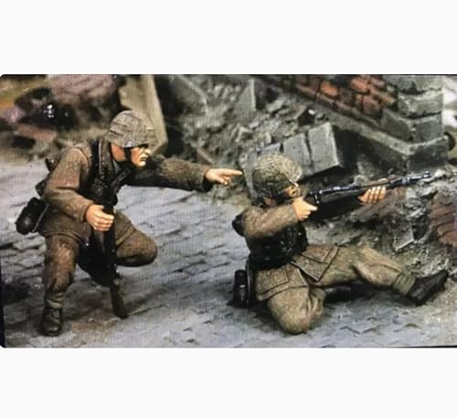 1/35 WWII German Soldier Resin Soldier Model Kit Unbemalt und unmontiert Soldier Resin Model Kit (2 Figuren) // x8U7A14 von Ahowse