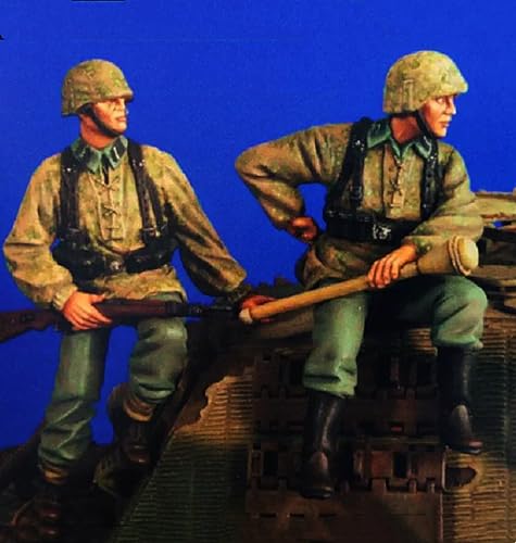 1/35 WWII German Tank Soldier Resin Soldier Model Kit Unbemalt und unmontiert Soldier Resin Model Kit (2 Figuren,) // x6U7A2 von Ahowse