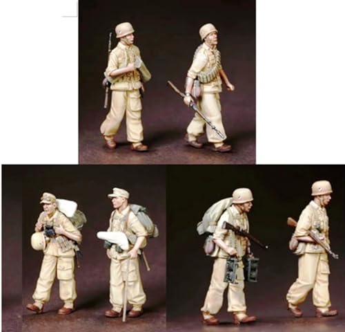 1/35 WWII North Africa German Soldiers Resin Model Kit Unbemalte und unmontierte Resin Modellteile (6 Personen) // 7R3w-4 von Ahowse