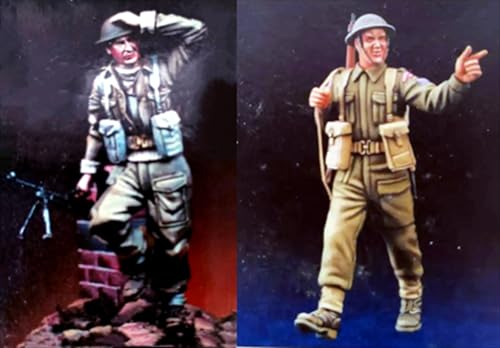 1/35 WWII Soldier Resin Soldier Model Kit Unbemalt und unmontiert Soldier Resin Model Kit (2 Figuren) // x4U7A10 von Ahowse