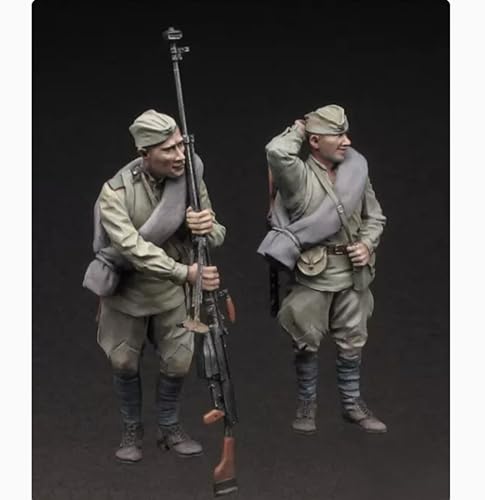 1/35 WWII Soldier Resin Soldier Model Kit Unbemalt und unmontiert Soldier Resin Model Kit (2 Figuren, ohne Szene) //o9J6A18 von Ahowse