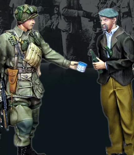 1/35 WWII Soldier Resin Soldier Model Kit Unbemalt und unmontiert Soldier Resin Model Kit (2 Figuren, ohne Szene) //o9J6A23 von Ahowse