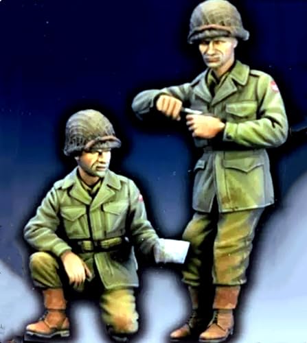 1/35 WWII Soldier Resin Soldier Model Kit Unbemalt und unmontiert Soldier Resin Model Kit (2 Figuren, ohne Szene) //o9J6A7 von Ahowse