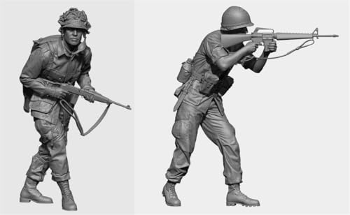 1/35 WWII Soldier Resin Soldier Model Kit Unbemalt und unmontiert Soldier Resin Model Kit (2-Personen) // L8R7A2 von Ahowse