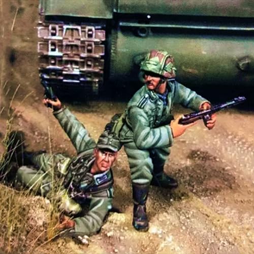 1/35 WWII Tank Soldier Resin Soldier Model Kit Unbemalt und unmontiert Soldier Resin Model Kit (2 Männer, kein Panzer) //o9J7A21 von Ahowse