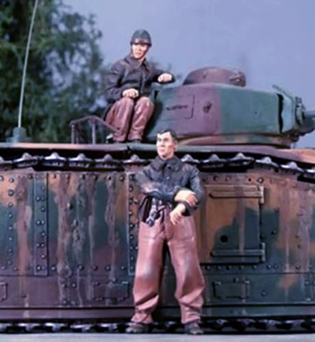 1/35 WWII Tank Soldier Resin Soldier Model Kit Unbemalt und unmontiert Soldier Resin Model Kit (2 Men, No Tank) // x1U6A1 von Ahowse