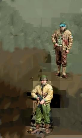 1/35 WWII Tank Soldier Resin Soldier Model Kit Unbemalt und unmontiert Soldier Resin Model Kit (2 Men, No Tank) // x1U6A7 von Ahowse