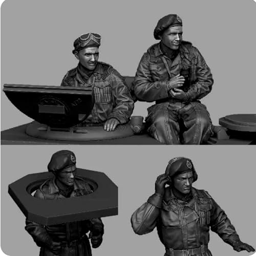 1/35 WWII Tanker Resin Soldier Model Kit Unbemalt und unmontiert Soldier Resin Model Kit (4 Mann, ohne Panzer) //o5J7A2 von Ahowse