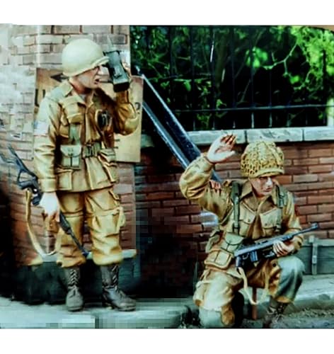 1/35 WWII US Soldier Resin Soldier Model Kit Unbemalt und unmontiert Soldier Resin Model Kit (2-Personen) // x6U7A2 von Ahowse