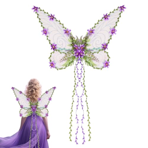 Ahuuen Feenflügel Für Mädchen - Realistische Flügel Für Kostüm,Frauenkostüm Für Pride Festival Cosplay Party Halloween Event Ahuuen Feenflügel Für Mädchen - Realistische Flügel Für Kostüm,Frauenkostüm Für Pride Festival Cosplay Party Halloween Event von Ahuuen