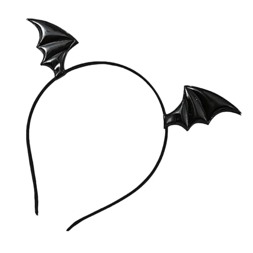 Ahuuen Fledermaus Stirnband Halloween,Halloween Fledermaus Stirnband | Halloween Fledermaus Haarreif | Schwarzer Fledermausflügel-Haarreifen, Kostümzubehör, Halloween-Haarreifen für Party von Ahuuen