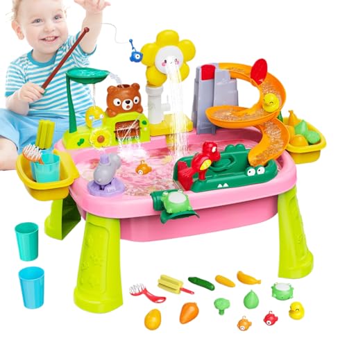 Ahuuen Kinder Wasserspiel Tisch - Sommer Sand- und Wasserspielzeug für Kleinkinder,Sensorisches Lernspielzeug für Kleinkinder Mädchen Kindergarten Bad Garten Park Ahuuen Kinder Wasserspiel Tisch - Sommer Sand- und Wasserspielzeug für Kleinkinder,Sensorisches Lernspielzeug für Kleinkinder Mädchen Kindergarten Bad Garten Park von Ahuuen