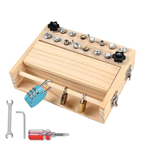 Ahuuen Kleinkinder Schraubendreher Spielzeug Set,Holz Lernspiel Vorschule - Feinmotorik Set Mit Schlüssel Und Schloss Für Kinder Geburtstag Kindergarten Zuhause Reisen Ahuuen Kleinkinder Schraubendreher Spielzeug Set,Holz Lernspiel Vorschule - Feinmotorik Set Mit Schlüssel Und Schloss Für Kinder Geburtstag Kindergarten Zuhause Reisen von Ahuuen
