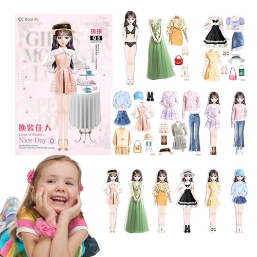 Ahuuen Magnetisches Anziehspiel | Magnetische Anziehpuppe | Prinzessinnen-Ankleidepuppe | Magnetische Prinzessinnen Dress Up | Magnetische Mode-Anziehpuppen Für Mädchen Im Alter Von 4 Bis 7 Jahren von Ahuuen