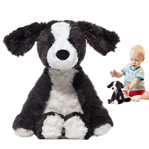 Ahuuen Realistisches Border-Collie-Spielzeug,Border-Collie-Stofftier - Realistisches schwarz-weißes Tierspielzeug - Weiches, umarmbares Welpen-Plüsch-Hundespielspielzeug für Kinder, Mädchen, Familie, von Ahuuen