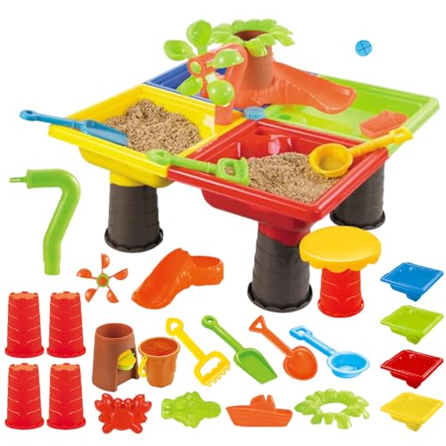 Ahuuen Sand- Und Wassertisch - Spielzeug Mit Sand Und Wasser | Playset Interactive Toys Activity Center Fun Games for Boys Girls Toddler Outdoor Indoor Backyard Beach Garden Ahuuen Sand- Und Wassertisch - Spielzeug Mit Sand Und Wasser | Playset Interactive Toys Activity Center Fun Games for Boys Girls Toddler Outdoor Indoor Backyard Beach Garden von Ahuuen