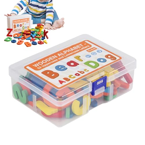 Ahuuen Toddler Buchstaben Lernspielzeug - 52 Teile Buchstabier Holzletters - Lernspielzeug Zur Sprachförderung Und Eltern-Kind-Interaktion Im Vorschulalter Ahuuen Toddler Buchstaben Lernspielzeug - 52 Teile Buchstabier Holzletters - Lernspielzeug Zur Sprachförderung Und Eltern-Kind-Interaktion Im Vorschulalter von Ahuuen