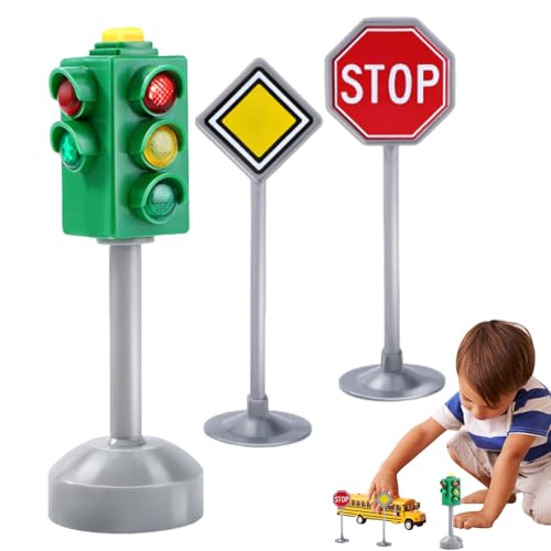 Ahuuen Verkehrsampel | Ampelspielzeug | Ampel-Ampel-Modell-Spielzeug | Verkehrs-Stoppschild-Licht-Lampen-Spielzeug |Ampel-Schilder-Spielzeug Für Kinder, Und Mädchen 12.5 * 4cm von Ahuuen