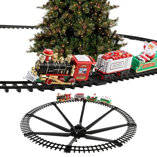 Weihnachtseisenbahn-Set | Elektrische Eisenbahn-Set | Eisenbahn-Set-Spielzeug Mit Licht Und Ton | Eisenbahnset Unter Dem Weihnachtsbaum Für Kinder Von 3-12 Jahren von Ahuuen