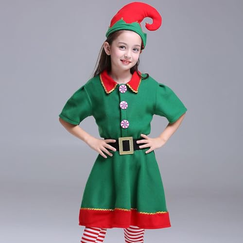 Weihnachtself Kostüm | Elfen Kostüm Kinder Adult | Weihnachts-Santa-elfs-Kostüm | Weihnachts Wichtel Kumpe Outfits | Weihnachtselfen Kostüm Für Karneval Weihnachten Cosplay von Ahuuen