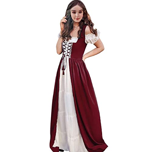 Aibaowedding Renaissance Kleid Damen Mittelalter Kleid Mittelalter Kostüme Damen(bur,l/xl) von Aibaowedding