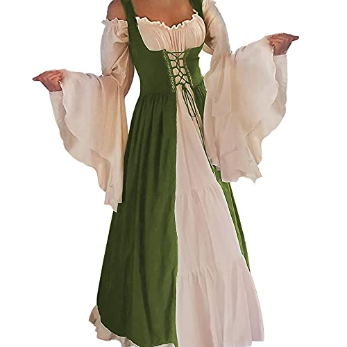 Aibaowedding Renaissance Kleid Damen Mittelalter Kleid Mittelalter Kostüme Damen(grün,l/xl) von Aibaowedding