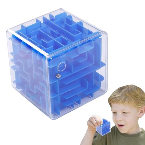 3D Labyrinth Würfel – 3D Rätsel Für Kinder | 3D Puzzle Schwerkraft Labyrinth Ball Denksport Spiele | Tragbares Würfellabyrinth, Pädagogisches Zappelspielzeug, Geburtstagsgeschenk Für Kinder (blau) von Aibyks