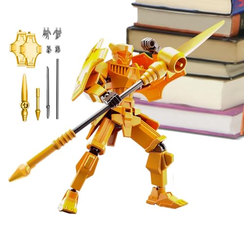 Aibyks Gedruckte Actionfigur – Bewegliches Roboter Actionfiguren Spielzeug | 13 cm Großes Actionfiguren Spielzeug Mit Mehreren Gelenken | Ganzkörperbewegliches Actionfiguren Spielzeug (Gold) von Aibyks