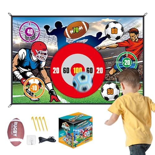 Aibyks Backyard -Wurfspiele, Fußball -Trefferspiele, 2 in 1 Kinderparty Toss Games, Fußball werfen Zielspielzeug, Starke Haftung, Spaß für Kinder, 3-8 Mädchen im Alter von 3 bis 8 Jahren von Aibyks