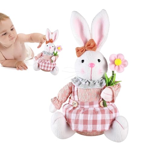 Aibyks Bunny Plüsch, Osterhase gefülltes Tier | Lustige ausgestopfte halten Ei oder Blume - 12in sitzende Kaninchenpuppe, kuscheliges Kissen für Kinder, Wohnkultur für Schlafzimmer Wohnzimmer von Aibyks