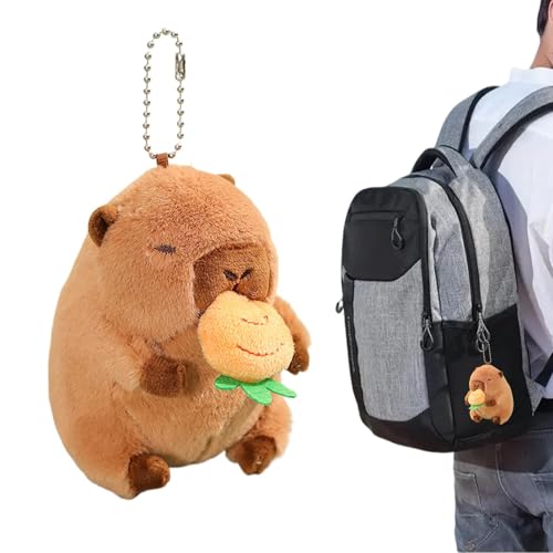 Aibyks Capybara-Anhänger, süßer Capybara-Plüsch - Süße Capybara Stofftierpuppen | Capybara-Plüsch-Schlüsselanhänger, niedliche Capybara-Puppen, Bezaubernder kreativer interaktiver Schlüsselanhänger von Aibyks