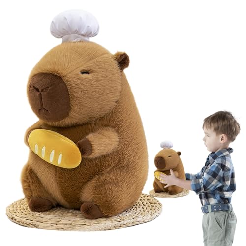 Aibyks Capybara-Spielzeugplüsch, Capybara-Stofftier - Schöne Plüschtiere Capybara Stofftier - Chef Capybara Plushies Spielzeug, Bezauberndes Capybara-Plüschkissen, weiche Tiere, 11 Zoll für alle von Aibyks