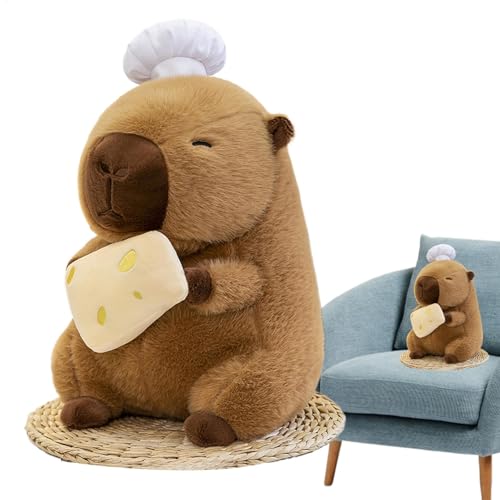 Aibyks Gefüllter Capybara-Plüsch, Capybara-Spielzeugplüsch - Schöne Plüschtiere Capybara Stofftier | Chef Capybara Plushies Spielzeug, Bezauberndes Capybara-Plüschkissen, weiche Tiere, 11 Zoll für von Aibyks