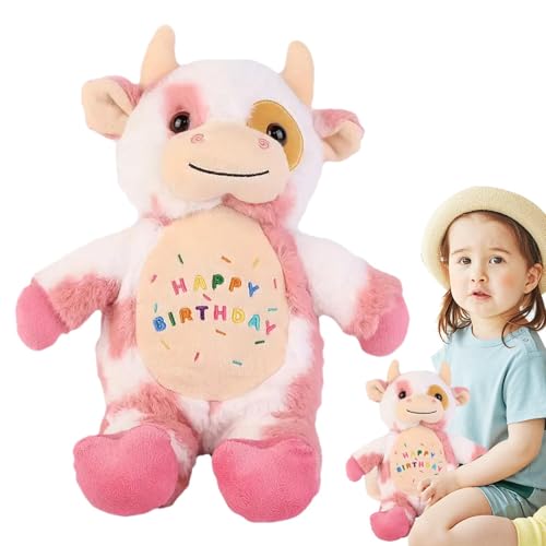 Aibyks Gefülltes Hochlandkuh-Plüschtier,Hochlandkuh-Plüschtier | Animal Toys Happy Birthday Hochlandkuh-Umarmungskissen - Realistische Kuh-Kuscheltiere, Schottische Kuh-Plüsch, von Aibyks