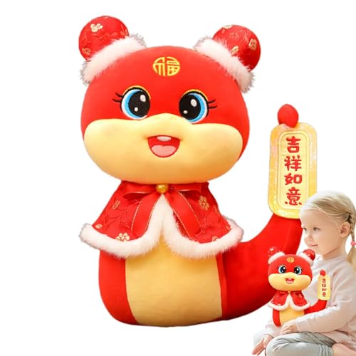 Aibyks Gefülltes Schlangen-Plüschtier, Jahr der Schlangen-Plüschpuppe,Traditionelles chinesisches Schlangenstofftier - Kuscheltier-Schlangenpuppenspielzeug für Tische, Bücherregale, Vitrinen, Betten von Aibyks