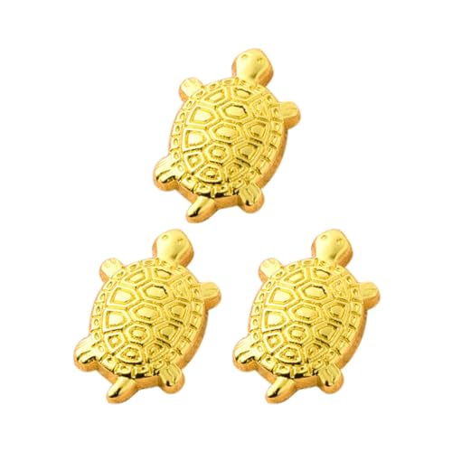 Aibyks Goldene Feng Shui-Schildkröte – 3-teilige Feng Shui-Schildkrötenfigur | Feng Shui Mini-Schildkrötenstatue Aus Metall | Feng Shui Schildkröten-Sammelfigur Für Heimbüros von Aibyks