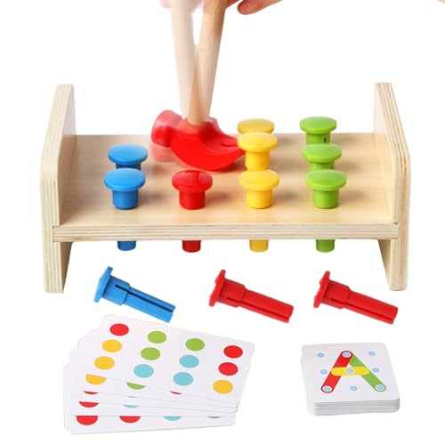 Aibyks Hämmerbank-Spielzeug aus Holz, Hämmerbank-Spielzeug | Hammerschlagspielzeug für Kinder | Puzzle-Aufklärungs-Vorschul-Lernspielzeug für Geburtstag, Kindertag, Weihnachten und Ostern von Aibyks