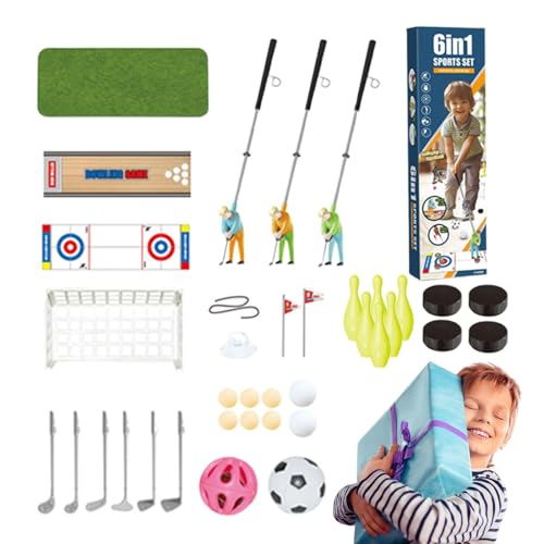 Aibyks Indoor -Golfspiel für Kinder, Kindergolfset,Kinder Indoor Golf 6-in-1-Set - - und Außen- und Eltern-Kind-Sport-Ausrüstung für die Familienversammlung von Aibyks