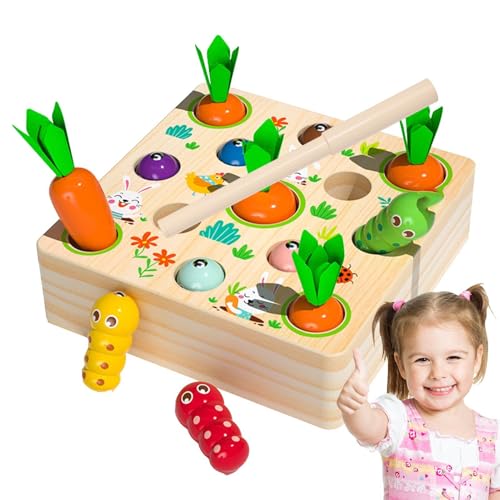 Aibyks Karotten -Matching Toy, Karotten ziehen Spielzeug - Pädagogisches passendes Puzzle Baby Spielzeug | Lustige hölzerne multifunktionale Form Sortierer für das Vorschullernen von Aibyks