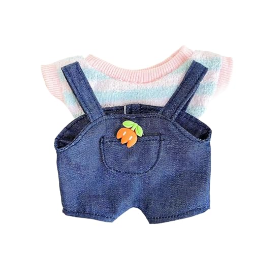 Aibyks Kleidungsset für Plüschpuppen, Overalls und Oberteile für Puppen - Süße Overalls und Tops Cartoon 20cm Puppenkleidung | Kinder Erwachsene Rollenspiel Sammlerpuppe Outfits Kostüme für von Aibyks