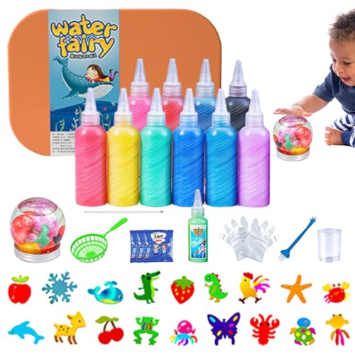 Aibyks Magic Water Elves Kit - Aqua Fairy Wassergel Kit | Lustiges 3D Wassergel Set Mit Magischen Gelen Und Meerestier Formen | Buntes Magisches Wasserelfen Spielzeugset Für Kinder Ab 3 Jahren (A) von Aibyks