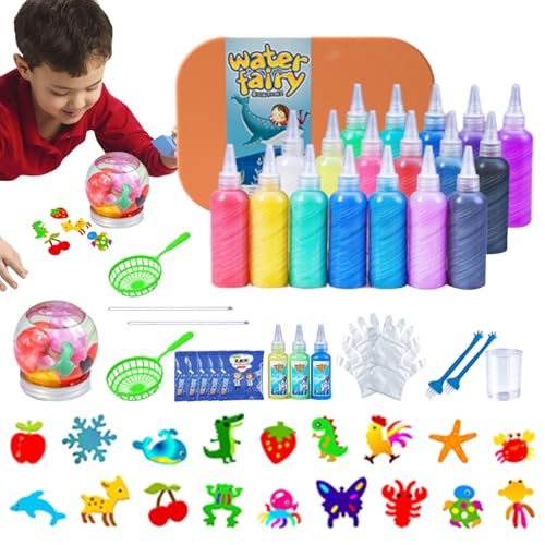 Aibyks Magic Water Elves Kit - Aqua Fairy Wassergel Kit | Lustiges 3D Wassergel Set Mit Magischen Gelen Und Meerestier Formen | Buntes Magisches Wasserelfen Spielzeugset Für Kinder Ab 3 Jahren (C) von Aibyks