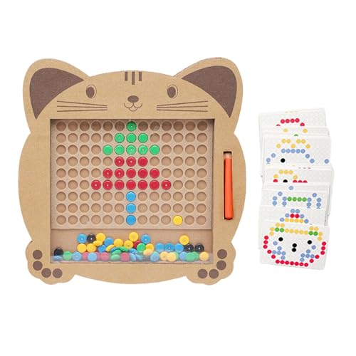 Aibyks Magnet-Zeichenbrett, Doodle-Board für Kinder, Katzen-Dot-Art-Doodle-Brettspielzeug, Feinmotorikspielzeug mit Stift, Lernaktivitäten im Vorschulalter für Zuhause, Schule, Reisen von Aibyks